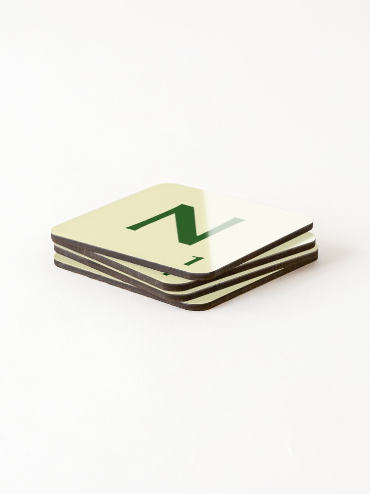 Imagen 4 de 5, Posavasos (lote de 4) con la obra Ficha de Scrabble de la N de 1 punto, diseñada y vendida por fgrdisseny.