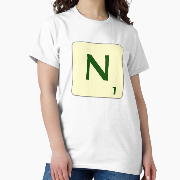 Ficha de Scrabble de la N de 1 punto Camiseta clásica