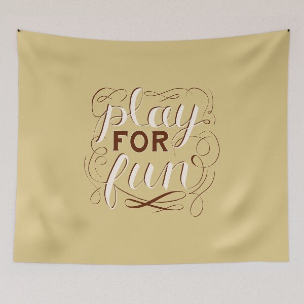 Item preview, Copy of Play For Fun | Yellow Neutral Hand Lettering designed and sold by Sarahelena Barrios.