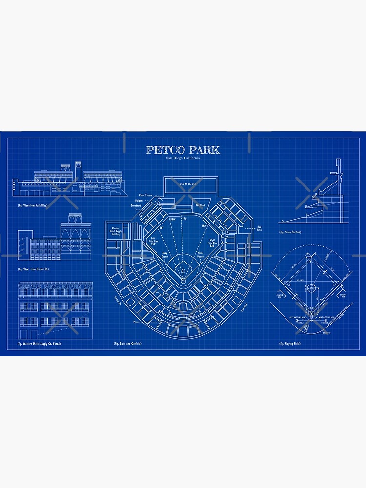 Petco Park Print Stadium Poster, San Diego Padres Baseball Stadium Digital  Print