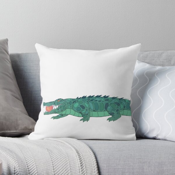 Sun eater crocodile - flat colored Throw Pillow