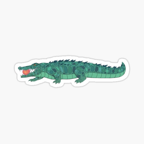 Sun eater crocodile - flat colored Sticker