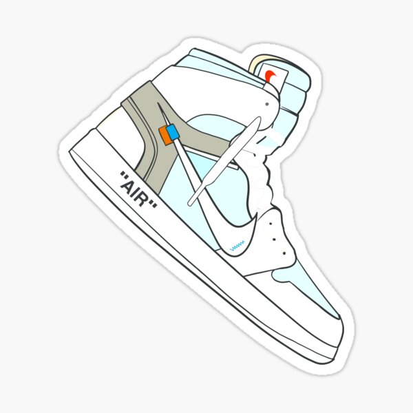 Retro High Off-White White AJ1 Sticker