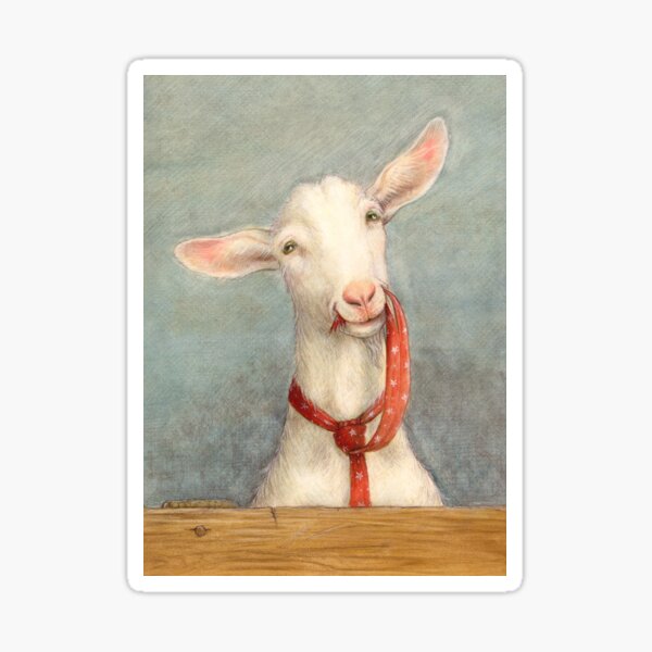 Tie Food - Cute White Goat Sticker