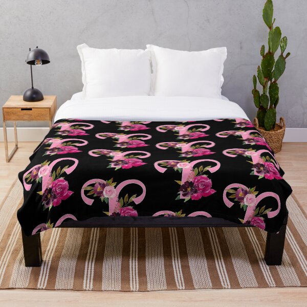 Artikelvorschau, Widder Horoskop Sternzeichen Rosa Blumen Design entworfen und verkauft von Bumblefuzzies.