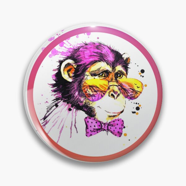 Item preview, Funny cute chimp monkey with glasses watercolor designed and sold by MegDeRoyale.