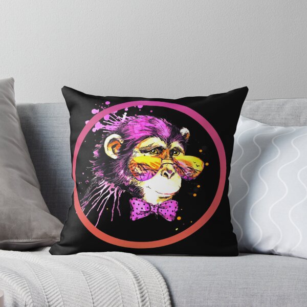Item preview, Funny cute chimp monkey with glasses watercolor designed and sold by MegDeRoyale.