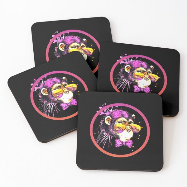 Item preview, Funny cute chimp monkey with glasses watercolor designed and sold by MegDeRoyale.