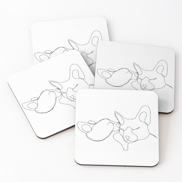 Item preview, cats in single line drawing (continuous line drawing) designed and sold by Mohes-art.