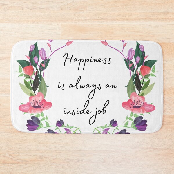 Item preview, Happiness Quote with Flower wreath border designed and sold by MamaSweetea.