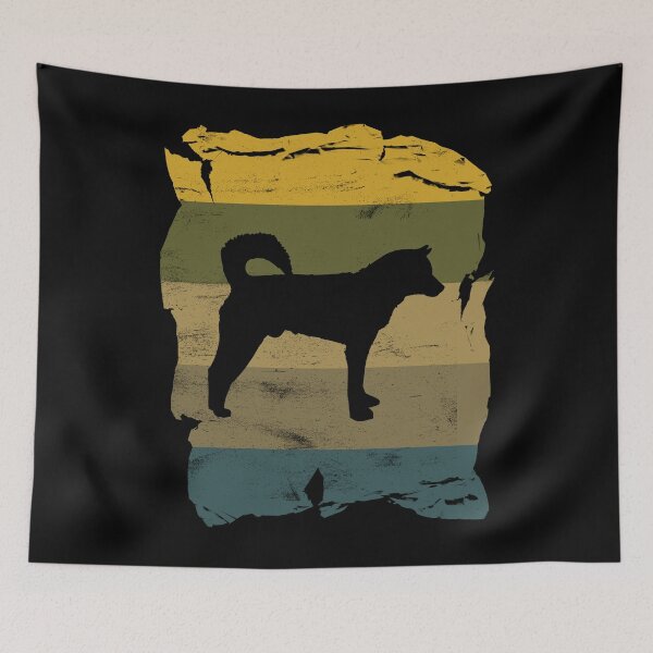 Item preview, Korean Jindo Distressed Vintage Retro Silhouette designed and sold by DoggyStyles.