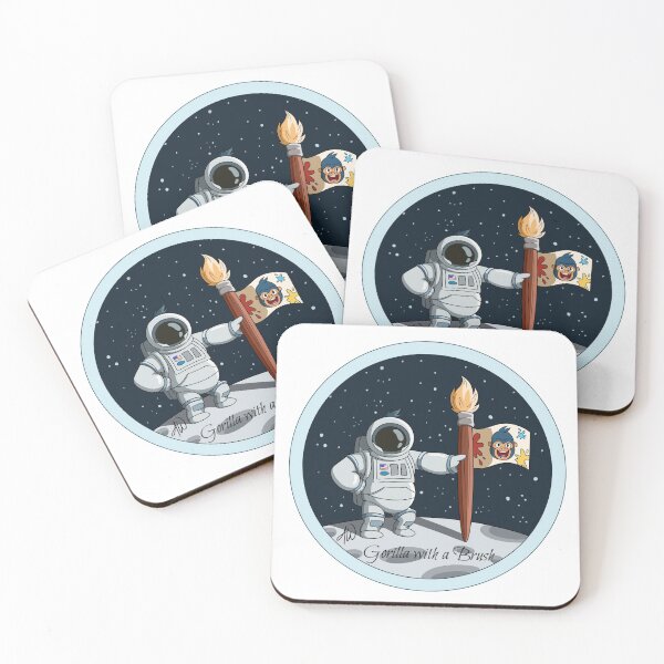 Item preview, Gorila con un pincel en la luna designed and sold by GorillaBrush.