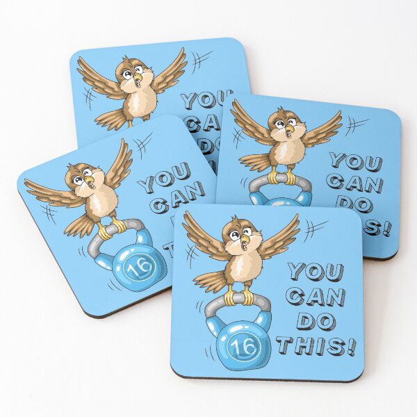 Item preview, Workout motivation bird with kettlebell designed and sold by ARTemyzz.