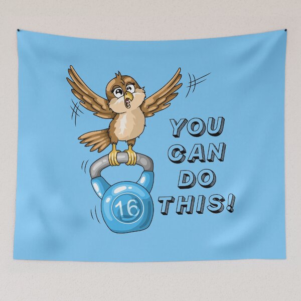 Item preview, Workout motivation bird with kettlebell designed and sold by ARTemyzz.