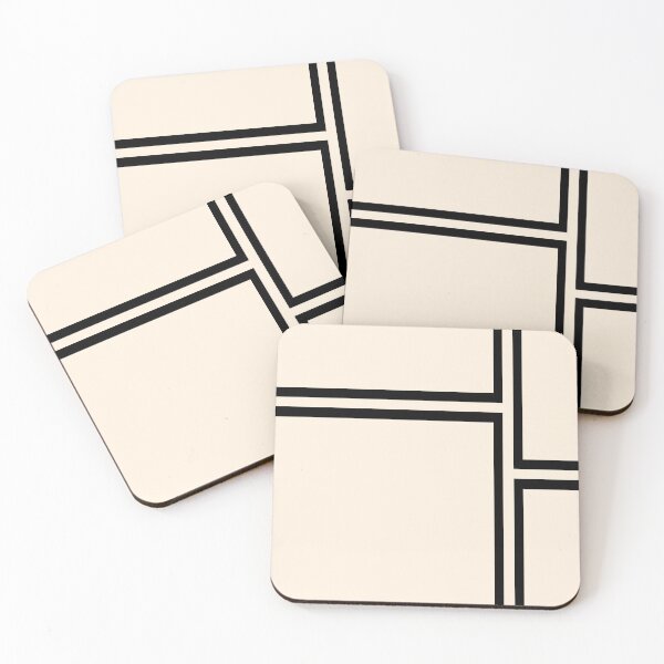 Item preview, Strong Deco - Minimalist Geometric Pattern in Almond Cream and Black designed and sold by kierkegaard.