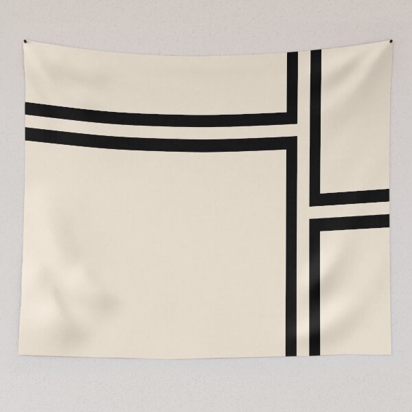 Item preview, Strong Deco - Minimalist Geometric Pattern in Almond Cream and Black designed and sold by kierkegaard.