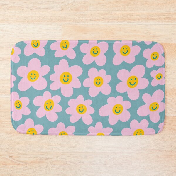 Item preview, Happy Flower Field - navy smiles  designed and sold by Home with Lola.
