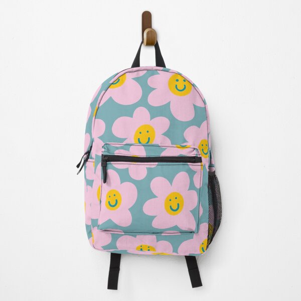 Item preview, Happy Flower Field - navy smiles  designed and sold by Home with Lola.