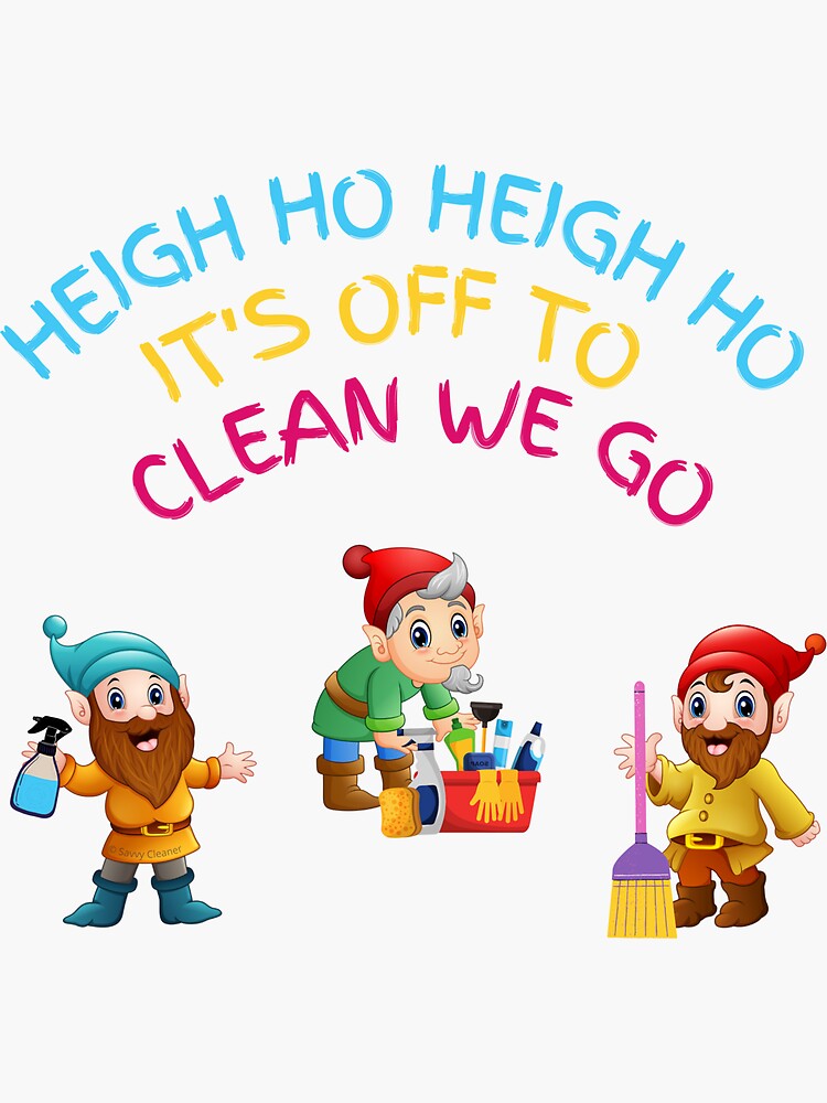 Thumbnail 3 of 3, Sticker, Off to Clean We Go Funny Cleaning Lady Housekeeper Cleaning Crew Gifts designed and sold by SavvyCleaner.