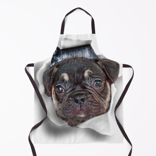 Item preview, Funny French Bulldog puppy. He looks through a hole in paper designed and sold by Galina Kostyaeva.