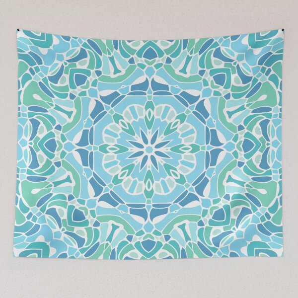 Item preview, Serene Green and Blue Mandala designed and sold by Kelly Dietrich Mandala & Fractal Art.