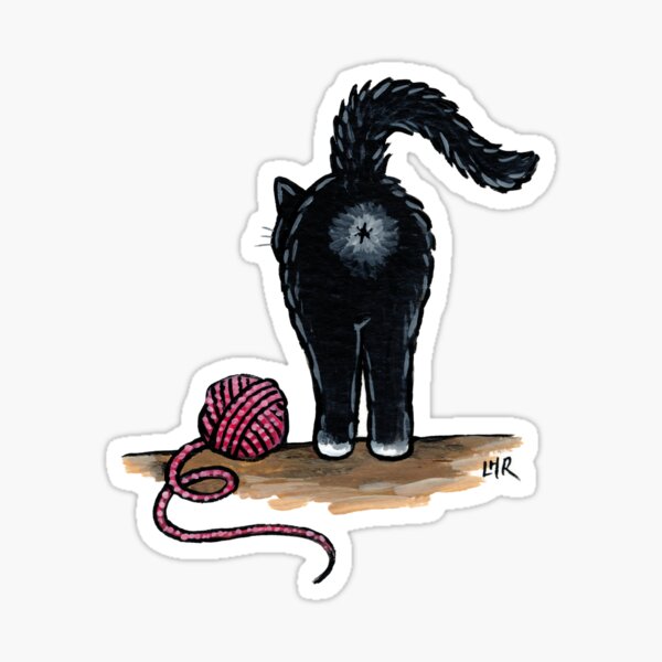 Black Cat Butt Sticker