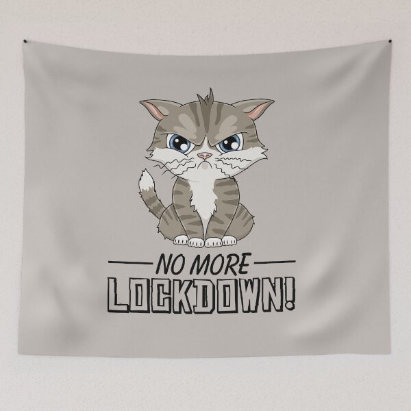 Item preview, Cat bad mood pandemic lockdown funny Cartoon designed and sold by ARTemyzz.