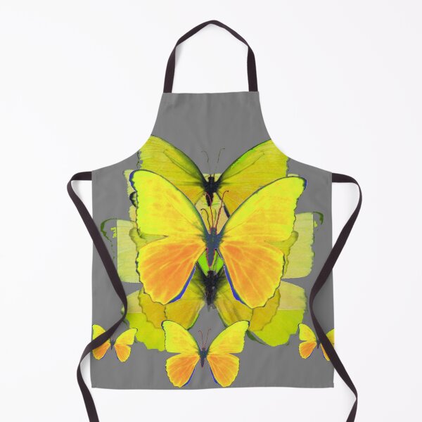 Item preview, GREY ART YELLOW BUTTERFLIES ABSTRACT PATTERN designed and sold by sharlesart.