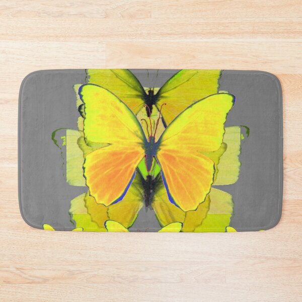 Item preview, GREY ART YELLOW BUTTERFLIES ABSTRACT PATTERN designed and sold by sharlesart.