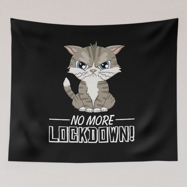 Item preview, Furious Cat pandemic lockdown amusing design designed and sold by ARTemyzz.