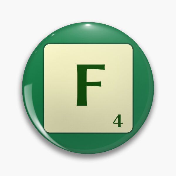 Ficha de Scrabble de la F de 4 puntos Chapa