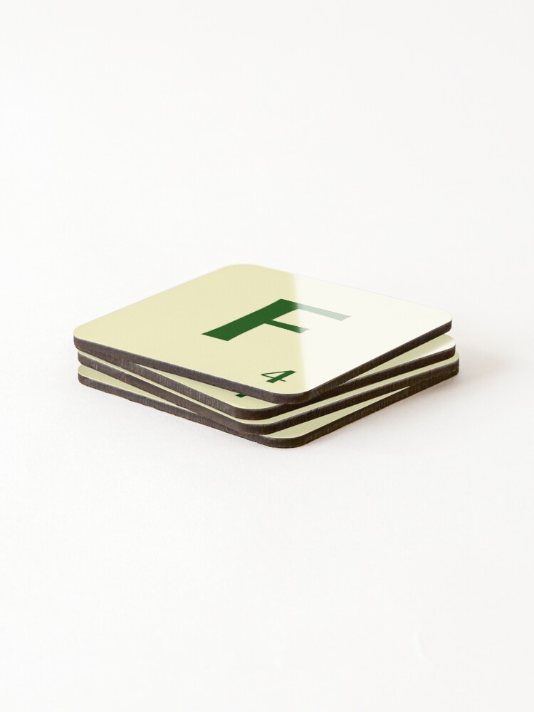 Imagen 4 de 5, Posavasos (lote de 4) con la obra Ficha de Scrabble de la F de 4 puntos, diseñada y vendida por fgrdisseny.