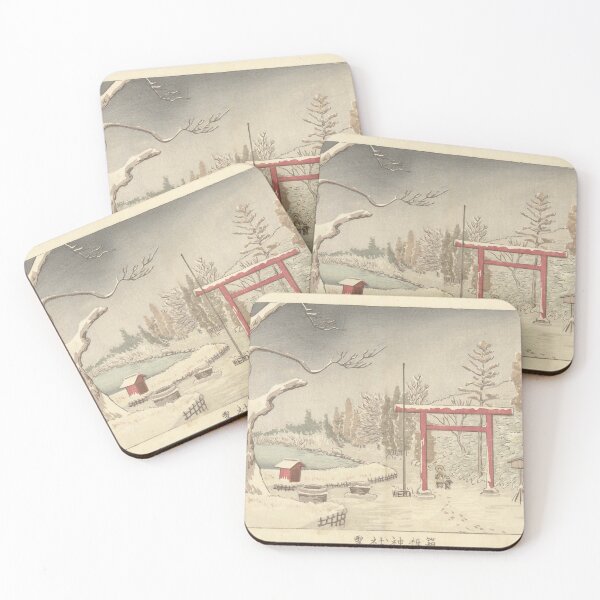 Item preview, The Hakone Shrine In The Snow By Kobayashi Kiyochika (Japanese, 1847-1915) designed and sold by sunny-007.