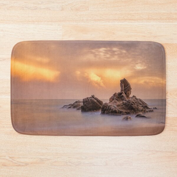 Item preview, Beautiful Sunset Light over the Ocean with Interesting Rock Shape designed and sold by digoarpi.