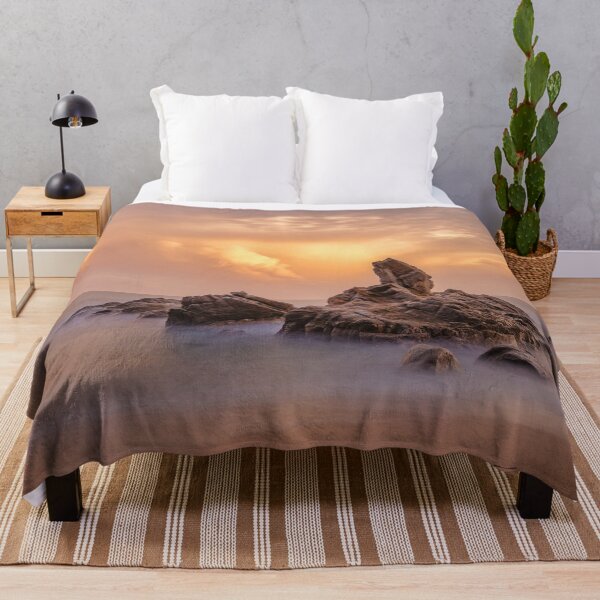 Item preview, Beautiful Sunset Light over the Ocean with Interesting Rock Shape designed and sold by digoarpi.