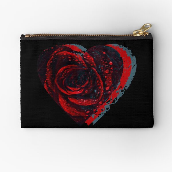 Rose Heart Zipper Pouch