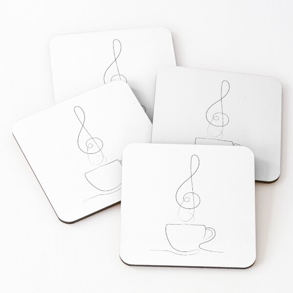 Item preview, Coffee And Music One Line Art | One Line Artist | Minimal Art | One Line Art | Minimalist designed and sold by One-Line-Artist.