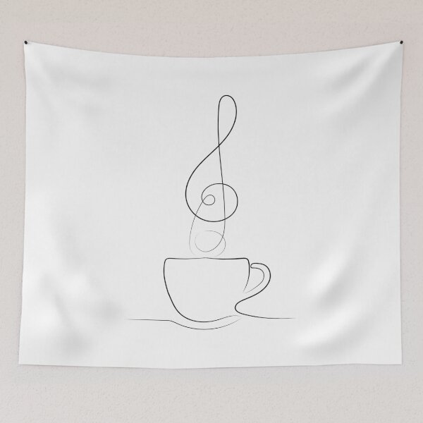 Item preview, Coffee And Music One Line Art | One Line Artist | Minimal Art | One Line Art | Minimalist designed and sold by One-Line-Artist.