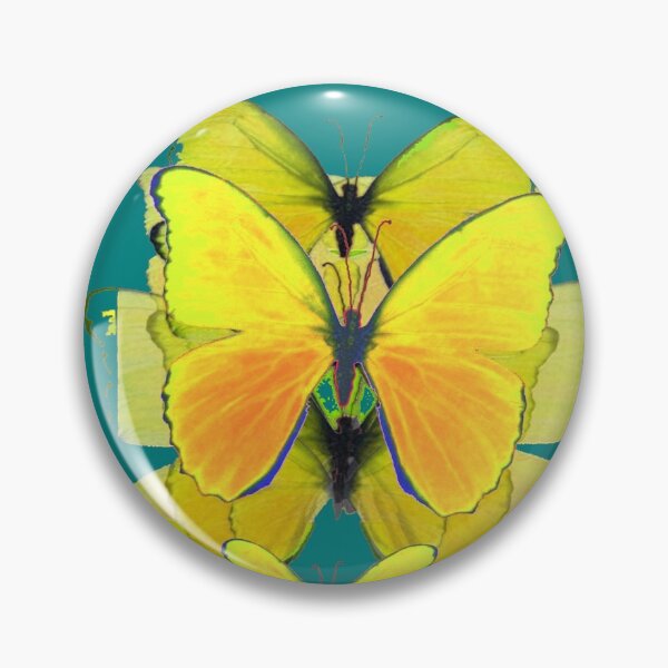 Item preview, TEAL YELLOW BUTTERFLIES PATTERN ART designed and sold by sharlesart.