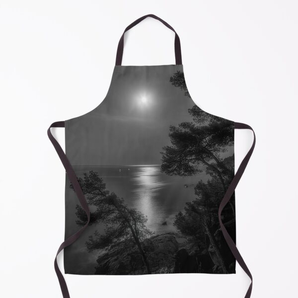 Item preview, Nicht Shot Picture over the Ocean with Full Moon in Black and White designed and sold by digoarpi.