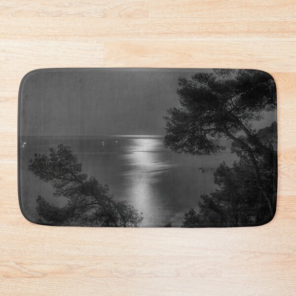 Item preview, Nicht Shot Picture over the Ocean with Full Moon in Black and White designed and sold by digoarpi.