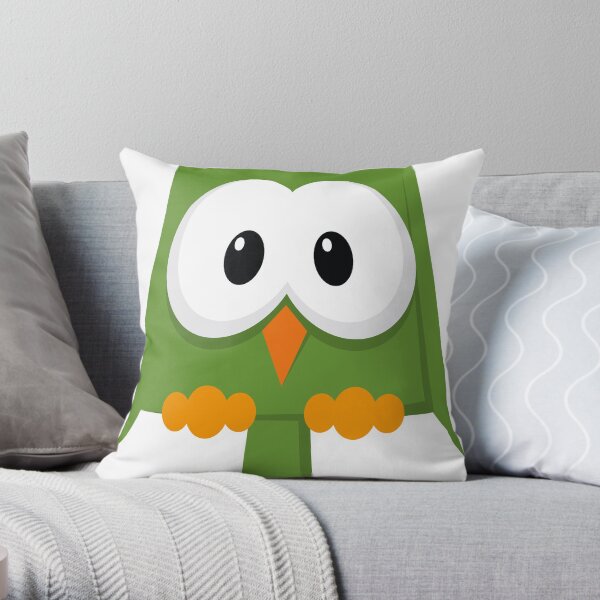 eule grün, owl Dekokissen