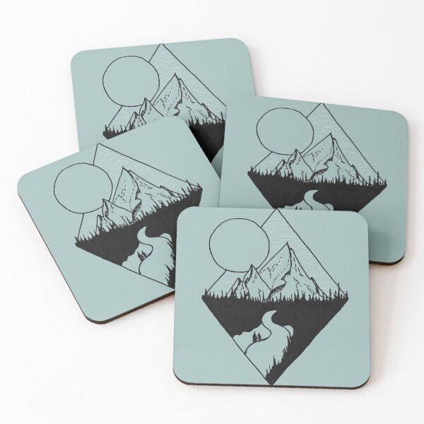 Item preview, geometric mountains line art sun moon landscape designed and sold by BohoHiker.