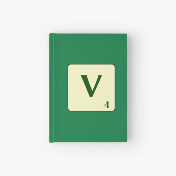 Ficha de Scrabble de la V de 4 puntos Cuaderno de tapa dura
