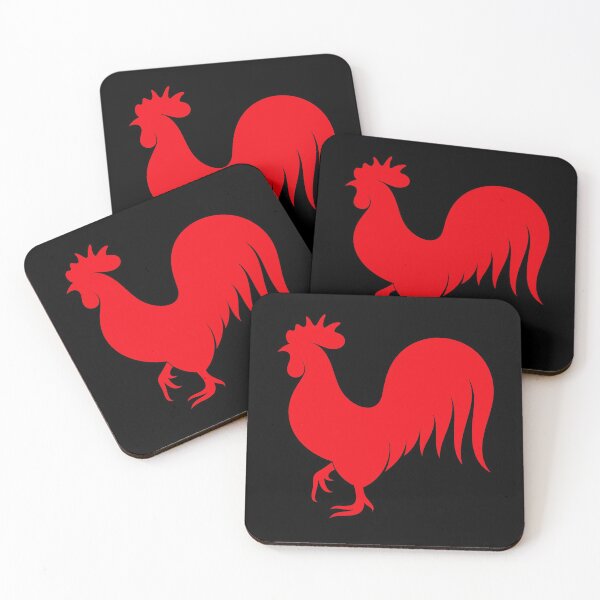 Item preview, Rooster Red Male Silhouette Abstract Comb Bird Boss designed and sold by vle707.