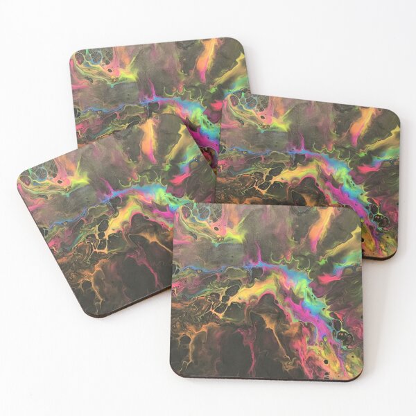 Item preview, Obsidian Rainbow abstract acrylic painting on canvas designed and sold by Color Splash Gallery.