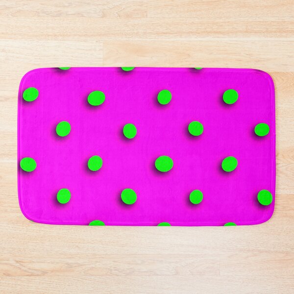 Item preview, Extra Bright Vintage-Look  80s Style Hovering Polka Dots! Bright Green with Hot Pink Background  designed and sold by Cosmic-Ferret.