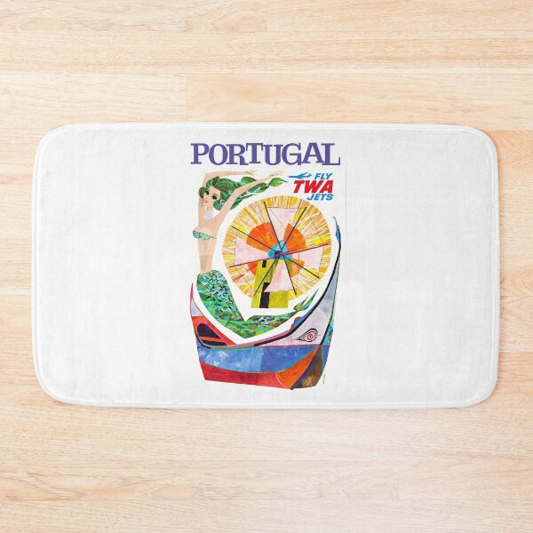 Item preview, 1960 PORTUGAL Fly TWA Mermaid Travel Poster designed and sold by retrographics.