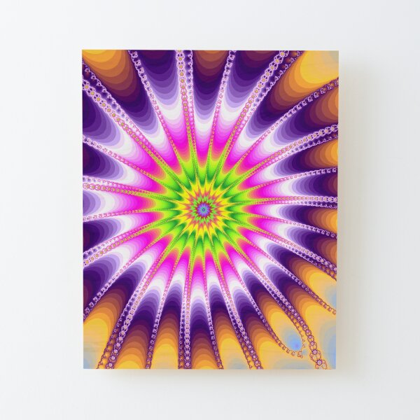 Fraktal Violet Aufgezogener Druck auf Holz