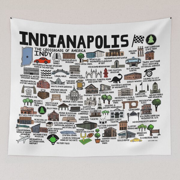 Item preview, Indianapolis Indiana  designed and sold by fiberandgloss.
